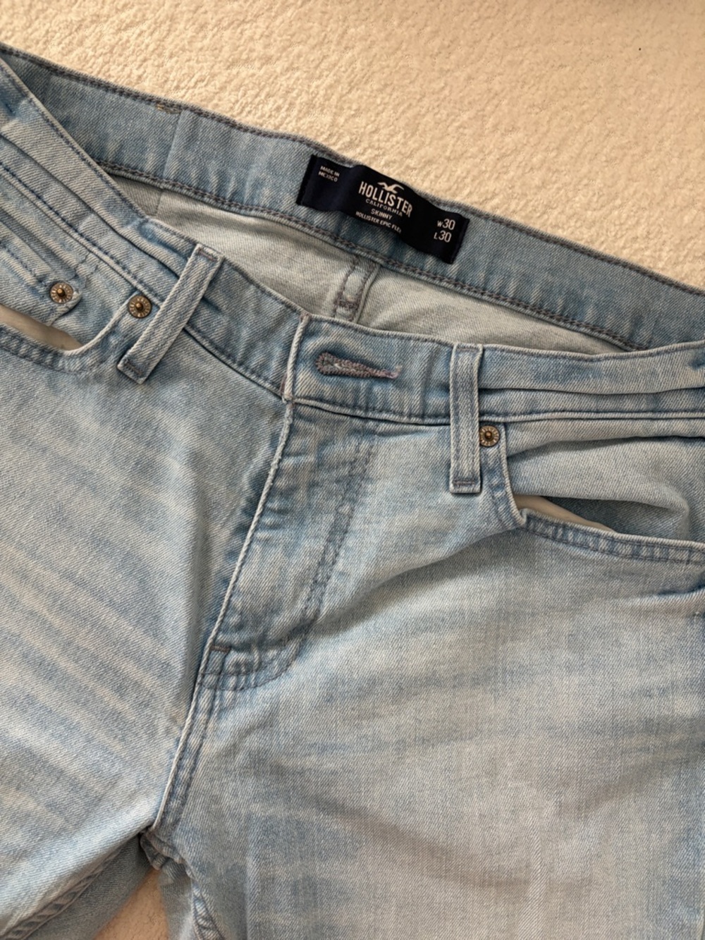 Hollister Pale Blue Washed Denim Jeans